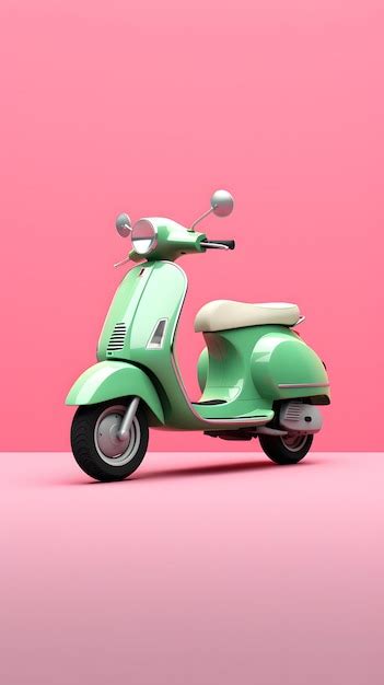 Premium Photo | Modern classic scooter on pastel pink background