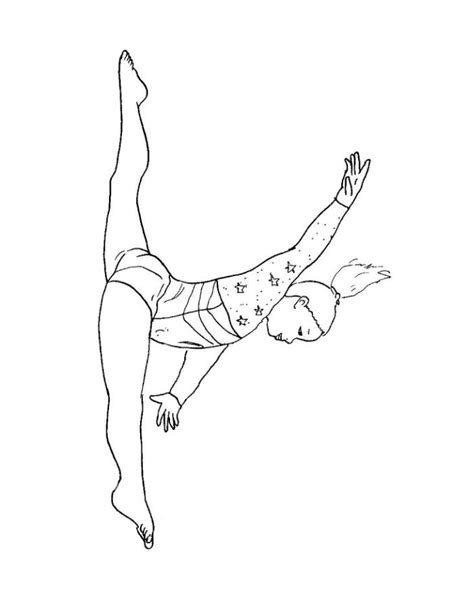 Simone Biles Gymnastic Pose Drawing Coloring Page