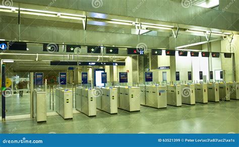 Turnstiles on an Entrance To the Subway Editorial Stock Image - Image of automatic, blue: 63521399