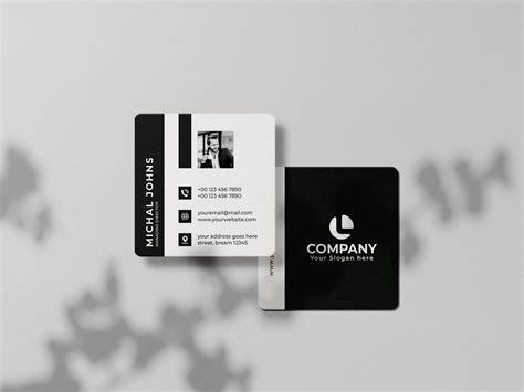 Black and White Business Card Template by Muhi Uddin Asjad on Dribbble