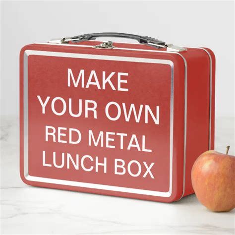 Custom Personalized Classic RED Metal Lunch Box | Zazzle