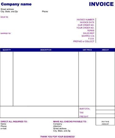 Free Excel Invoice Templates | Wave Accounting