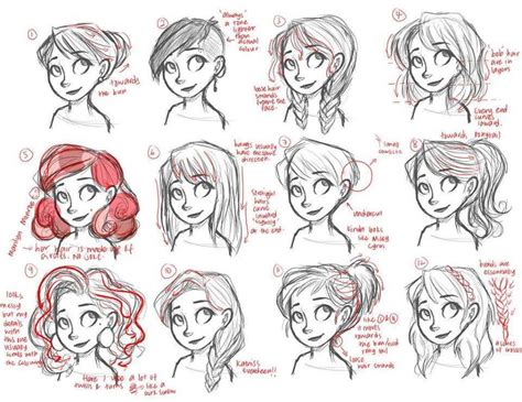 Girl Hairstyles Drawing Reference and Sketches for Artists