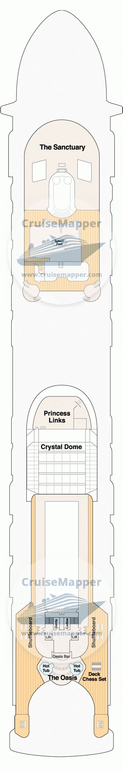 Grand Princess deck 16 plan | CruiseMapper