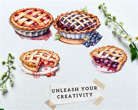 Sweet Pie Clipart Collection Delicious Pie Graphics Baking - Etsy