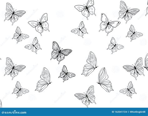 Butterfly Pattern White Background Illustration Stock Illustration ...