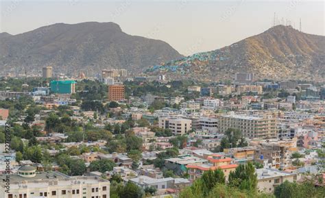 Fotografia do Stock: Kabul Afghanistan city scape skyline, mosque and ...