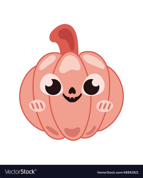 Halloween kawaii pumpkin Royalty Free Vector Image