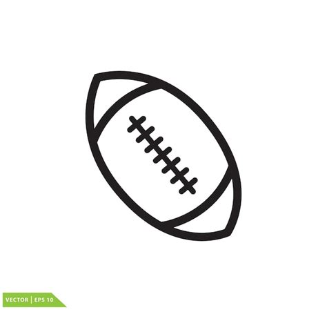 Premium Vector | Rugby ball icon flat style logo template