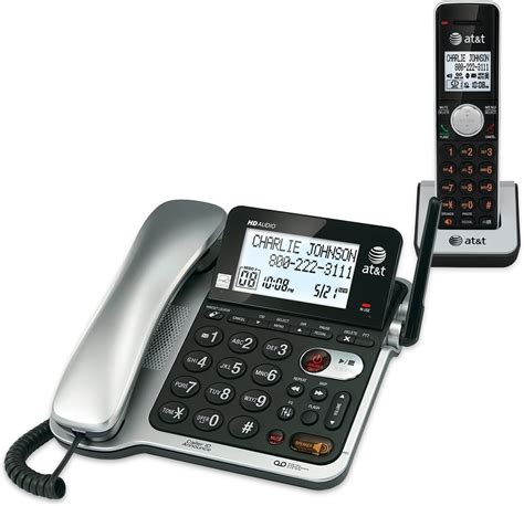 Amazon.com : AT&T CL84102 DECT 6.0 Expandable Corded/Cordless Phone with Answering System and ...