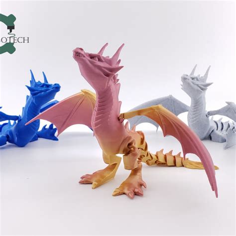 3D Printable Cobotech Articulated Dragon with Detachable Wings by ...