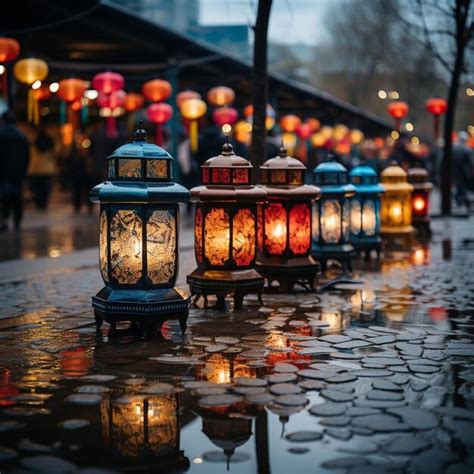 Premium Photo | Lunar Lanterns in Lights Chinese New Year Lantern Photo