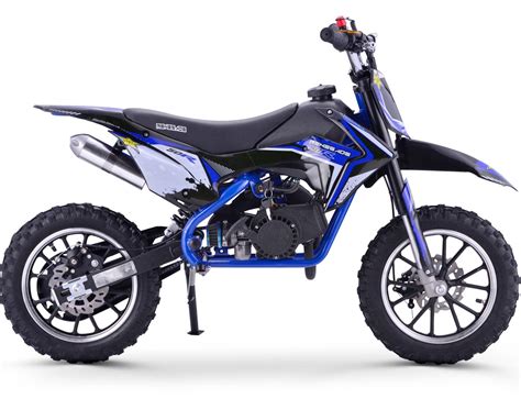 Blue 2 Stroke 50cc Compact Dirt Bike Motorbike With Restrictor – Kids ...