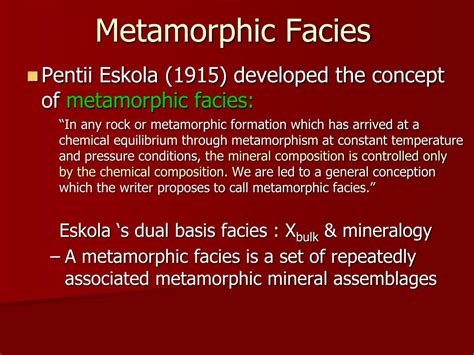 PPT - Ch 25 Metamorphic Facies PowerPoint Presentation, free download - ID:352065