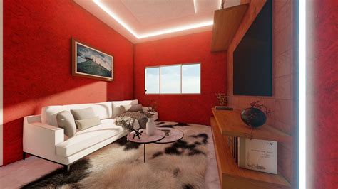 Small Space Living Room- Red Theme - To Near Me