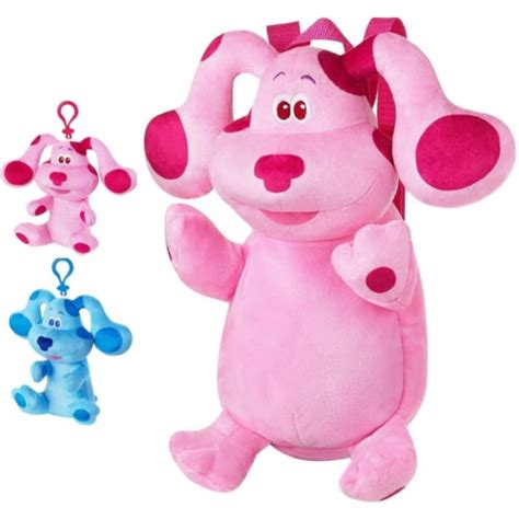 Blue's Clues Magenta Plush Set Backpack Clip on Coin Purse Bundle Ornament Toy PMI, 1 unit ...