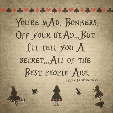 Alice In Wonderland "You're Mad. Bonkers." Art Print by HeyHey - X-Small in 2020 | Alice and ...