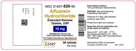 ALFUZOSIN HYDROCHLORIDE tablet, extended release