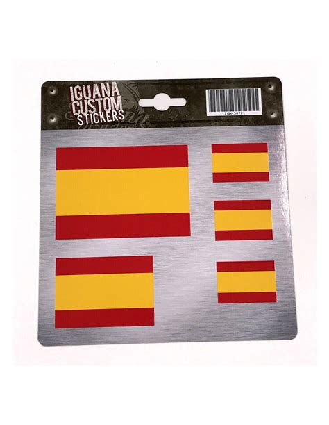 SPANISH FLAG STICKERS 13 X 15 CM - SET 5 STICKERS