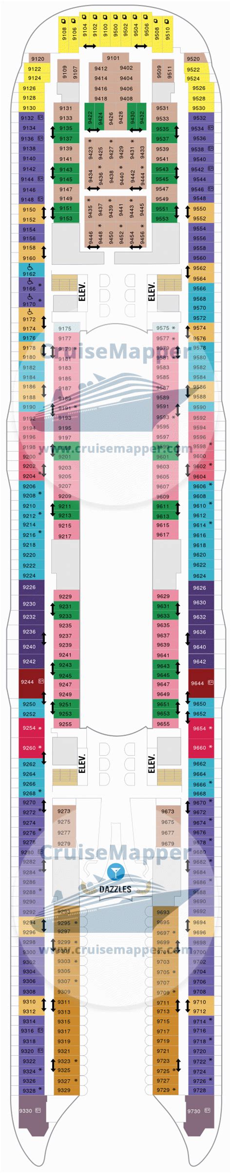 Allure Of The Seas deck 9 plan | CruiseMapper