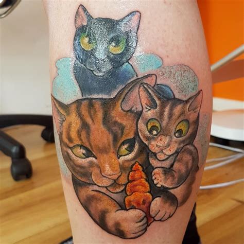 Cartoon Cat Portrait Tattoo by Steve Malley: TattooNOW