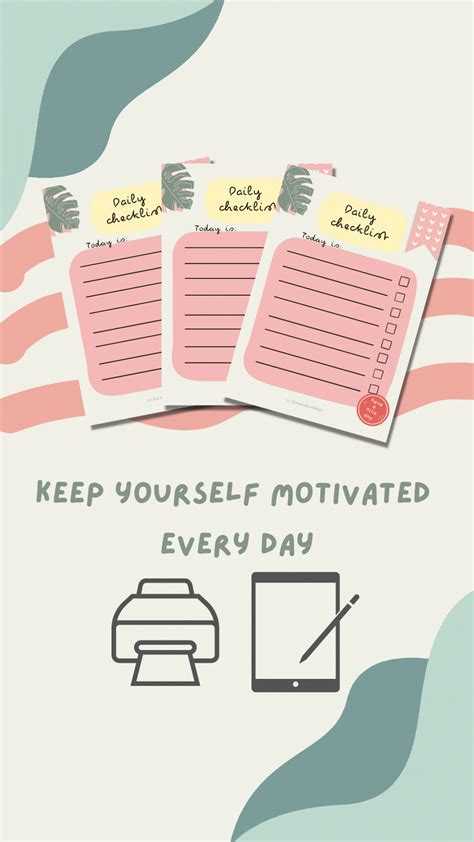 Daily Checklist to Do List Printable Digital Different - Etsy in 2022 ...