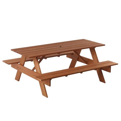6 ft. Premium Red Balau Hardwood Patio Picnic Table 227065 - The Home Depot | Picnic table ...
