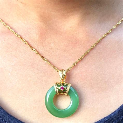 Jade Necklace green Jade Necklace For Women Good fortune | Etsy