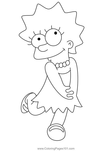 The Simpsons Lisa Coloring Page for Kids - Free Maggie Simpson Printable Coloring Pages Online ...