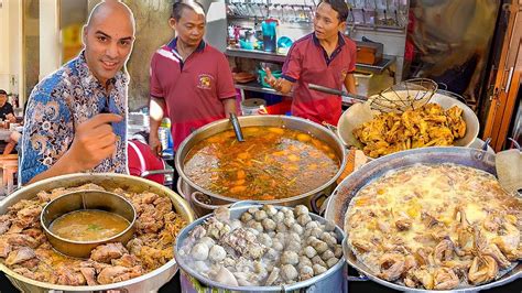 Indonesian street food - EXOTIC NASI GORENG + MEAT HEAVEN - Street food in Semarang, Indonesia ...