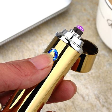 Windproof USB Electric cigarette cigar lighter Double Dual Arc pulse cross tobacco pipe ...