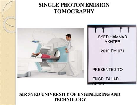 Single photon emission computed tomography (spect)