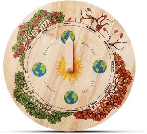 Pentacle Toys Wooden Season Wheel for Kids Montessori Toy for Learning Seasons Wooden Toys Gifts ...