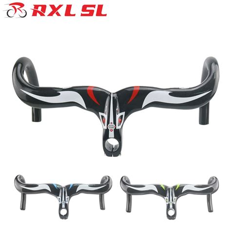 RXL SL Bicycle Handlebars Black Carbon handlebar 28.6mm Carbon Road Handlebar Integrated Stem 3K ...