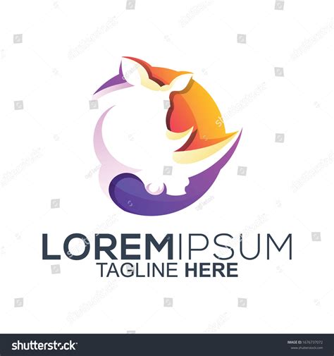 Colorful Rhino Logo Design Vector Stock Vector (Royalty Free) 1676737072 | Shutterstock