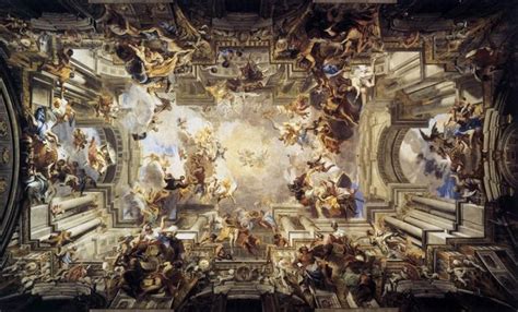 FRA ANDREA POZZO, Glorification of Saint Ignatius, ceiling fresco in the nave of Sant’Ignazio ...