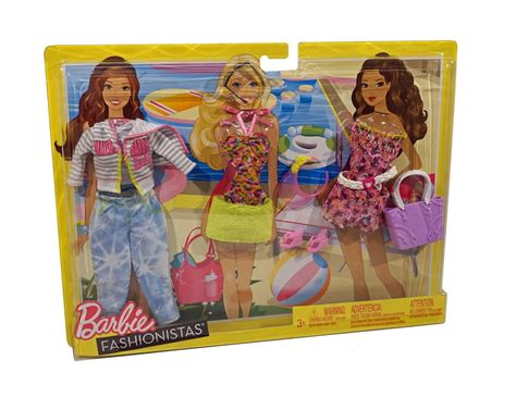 Barbie Fashionistas Bright Beach Outfits - Includes Shoes, Purse & More ...