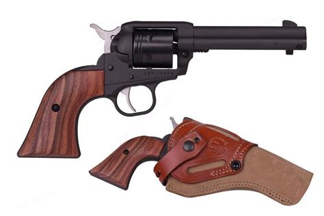 RUGER WRANGLER 22LR COBALT CERAKOTE WOOD GRIP REVOLVER