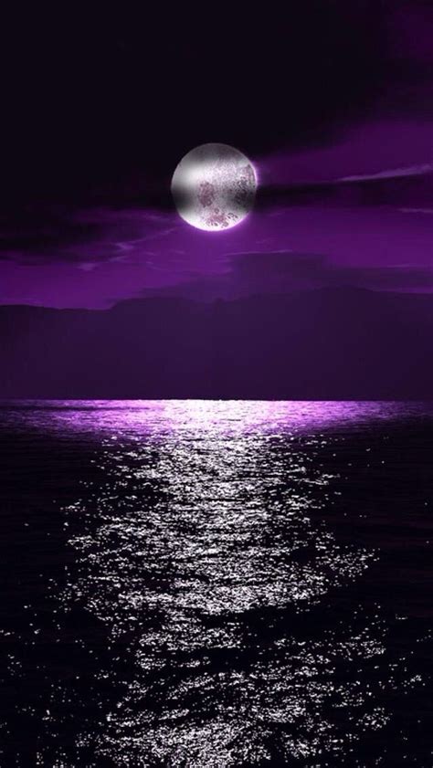 Full moon,purple sky's and pitch black water | Dark purple wallpaper ...