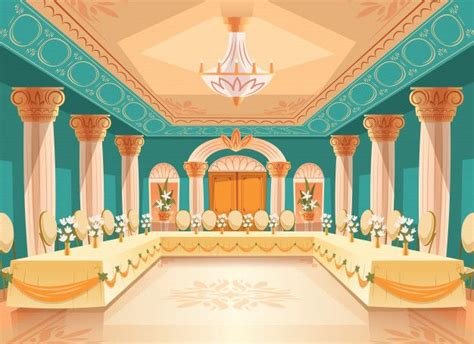 Free Vector | Vector hall for banquet, wedding. interior of ballroom with tables, chairs for ...