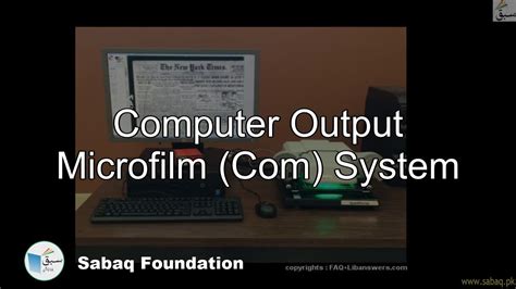 Computer Output Microfilm (Com) System, Computer Science Lecture | Sabaq.pk - YouTube