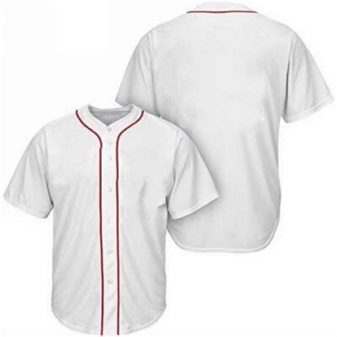 Youth & Adult Full Button White Baseball Jersey