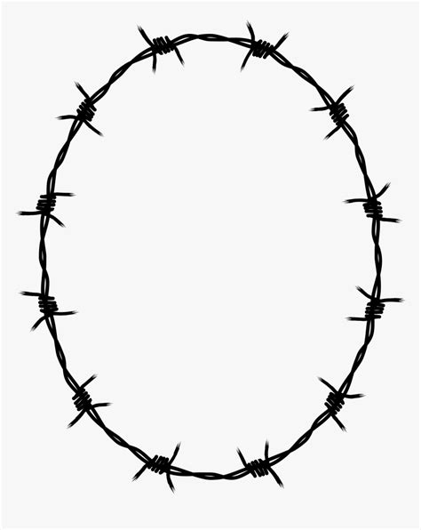 Barbed Wire Frame - Barbed Wire Border Clipart, HD Png Download - kindpng