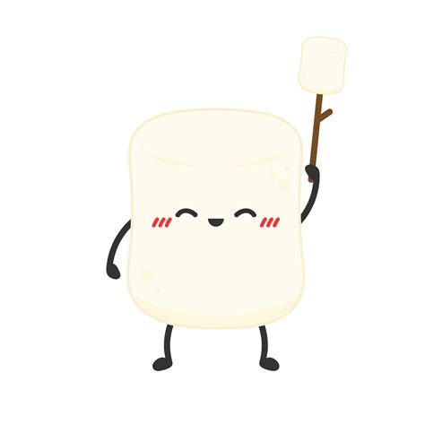 Marshmallow cartoon. marshmallow character design. Marshmallow vector ...