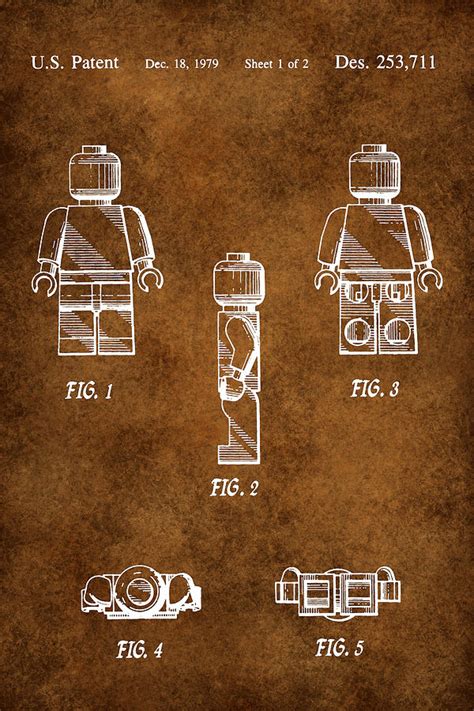 Grunge Lego Man Patent Photograph by Brooke Roby