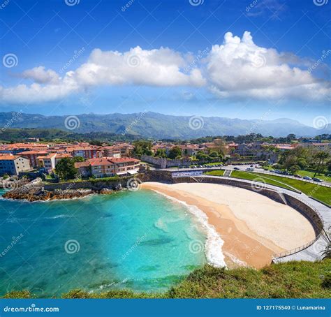 Llanes El Sablon Beach in Asturias Spain Stock Photo - Image of natural ...