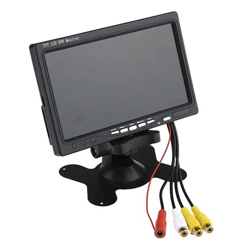 7 inch Digital Color HD TFT LCD Monitor Screen 2 Video Input Black for car Rear View Backup ...