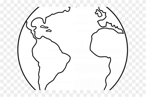 Planet Earth Clipart Outline - Earth Clipart Black And White - Free ...