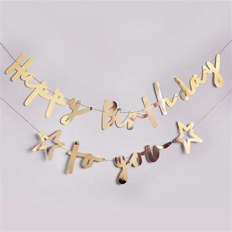 Gold Happy Birthday Banner Gold Birthday Bunting Gold - Etsy