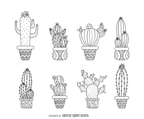 Cactus Drawing Outline at PaintingValley.com | Explore collection of ...